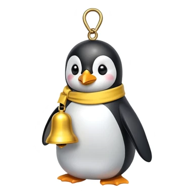 Yellow ribbon bell penguin ringing sticker