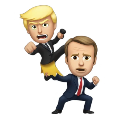 Emmanuel macron fight Donald Trump sticker