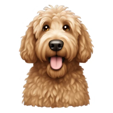 fluffy brown golden doodle sticker