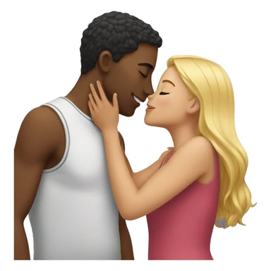 girl kissing a guy sticker