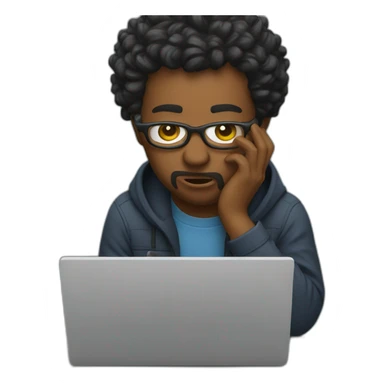 ux designer on a laptop having a breakdown sticker