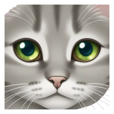 small British shorthair white cat green eyes hugging long brown hair blue eyes white woman  sticker