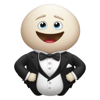 Humpty Dumpty wearing a tuxedo sticker