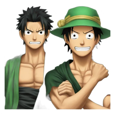 Roronoa zoro avec monkey d luffy sticker