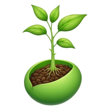 young shoot emerging from a seed sticker