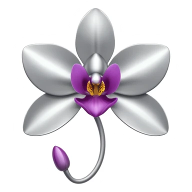 metallic chrome minimalistic gray orchid sticker