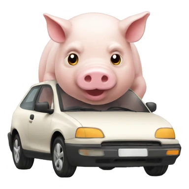 Car de cerdito sticker