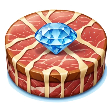 Meat with diamond textur and blue color sticker