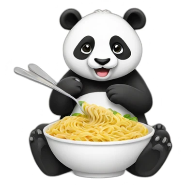 Panda eating pasta sticker