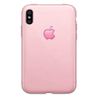 pastel pink iPhone, back view, iOS Apple emoji style sticker