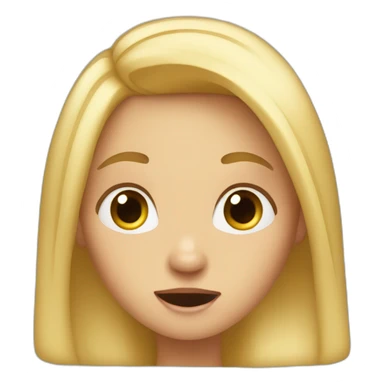 blond hair girl surprised sticker