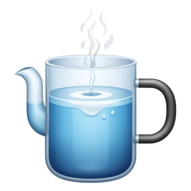 a steaming cup of hot water, clear liquid, simple design sticker