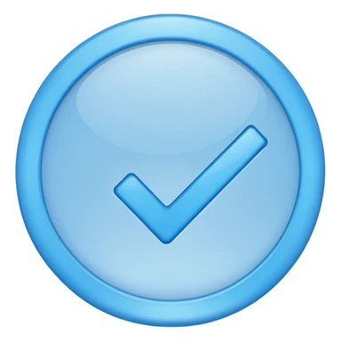 sky blue circle with blue check inside the circle sticker