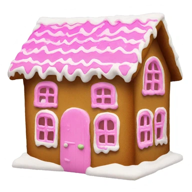 Gingerbread House with pink overlay  sticker