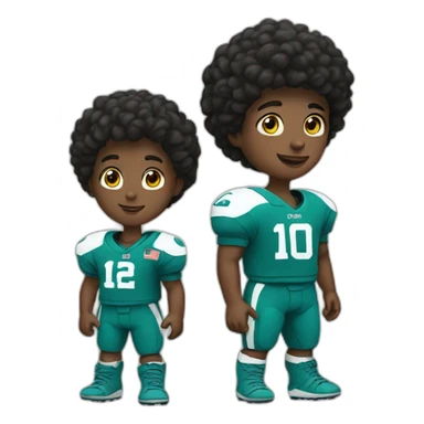 Boy in football gear and a h sticker