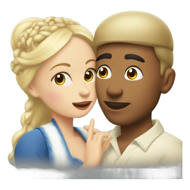 Balinese guy kisses a white-skinned Russian girl sticker