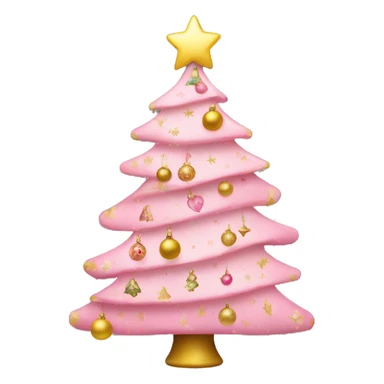 Cute Christmas tree with pink and gold ornaments  sticker