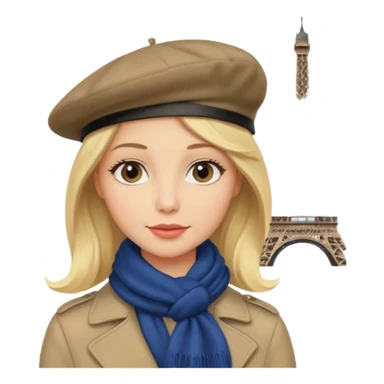 Blonde lady shoulder length hair Paris life sticker