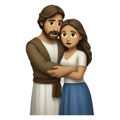 Jesús abrazando a una mujer sticker