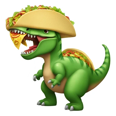 Dinosaur eating a taco  sticker