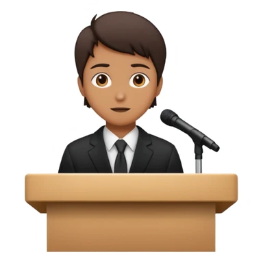 person silhouette speaking from a podium sticker