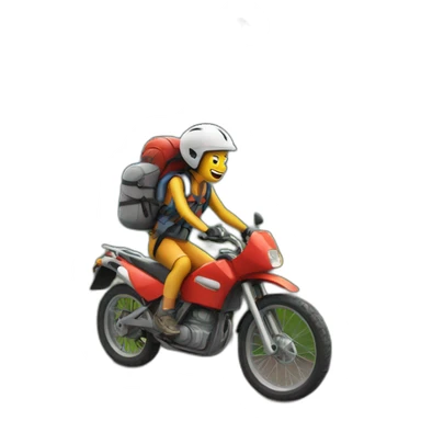 Adventurer traveling on a bike on a volcano sticker