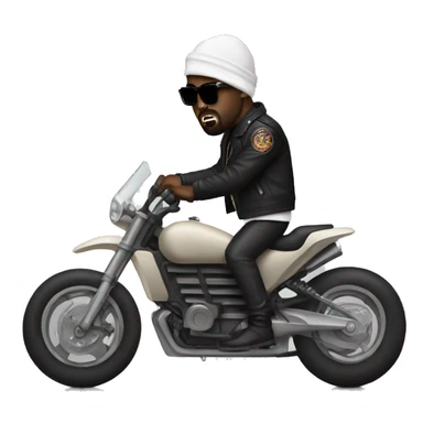kanye west on a motorcycle  sticker