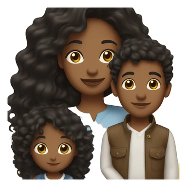 me with my 4-year-old son. I’m a Colombian woman with long wavy black hair and hazel eyes. My son, mixed French, Congolese, and Colombian, has slightly darker skin, curly hair on top, short sides, and black eyes.” sticker