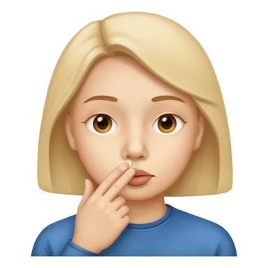 Silent face, shushing sticker