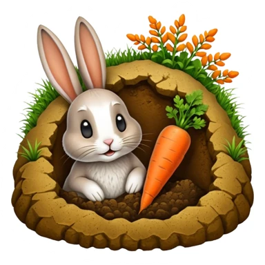 Rabbit burrow, carrot outside sticker