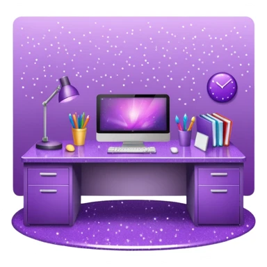 Purple Glitter office sticker