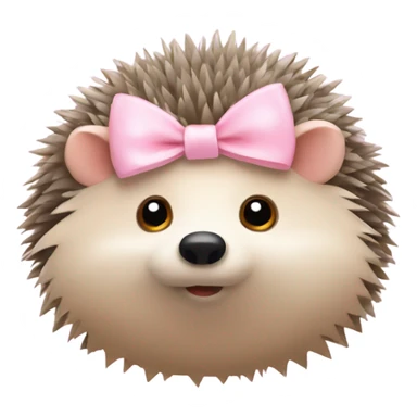 Hedgehog with a light pink bow  sticker