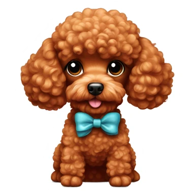 Red toy poodle with bow sticker