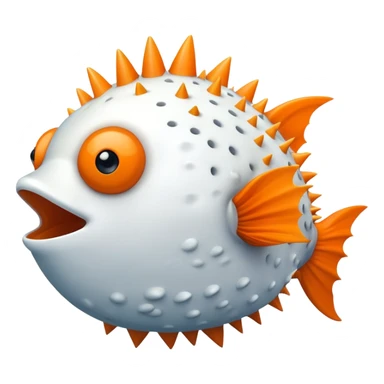 A blowfish puffs up to protect itself, showing off its spiky charm in the ocean sticker