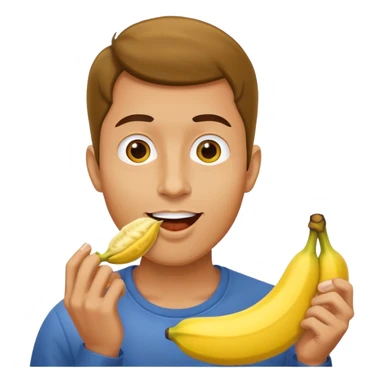 Man eating banana sticker