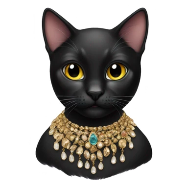 black cat with jewellery  sticker