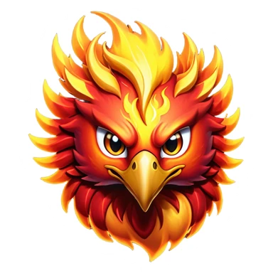 Cinematic Battle-Hardened Mystical Fire Phoenix Portrait Emoji, head tilted dramatically with a defiant, almost mocking smirk. Featuring a striking, rugged form with intensely scarred, flame-scorched feathers and eyes that burn with warrior-like fury, this phoenix embodies unapologetic badassery. Rendered with vibrant, lifelike textures and dynamic, contrasting shadows, high shine, and a bold soft glowing outline, it captures the essence of a phoenix ready to rise and scorch any challenge with battle-hardened might. sticker