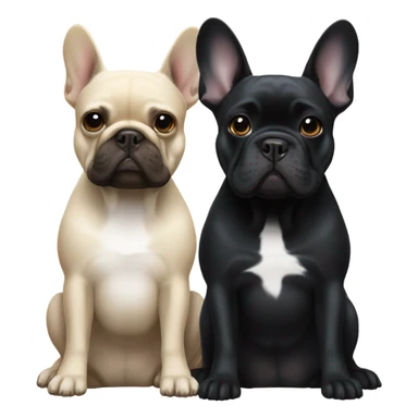 frenchie bulldog black with a black labrador  sticker
