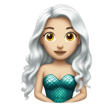White brunette Mermaid  sticker