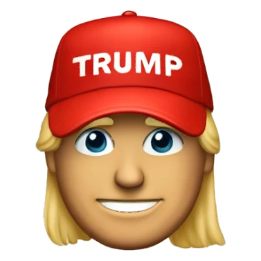 Donald Trump with a ”MAGA” Red hat sticker