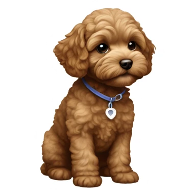 Golden dark brown maltipoo puppy sticker