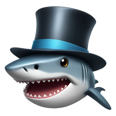 Shark with a top hated  sticker