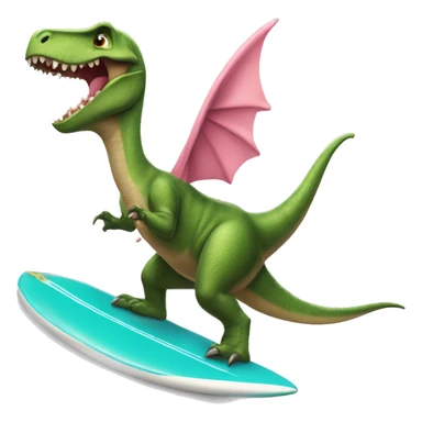 Dinosaur rising a surfboard wearing a tutu sticker