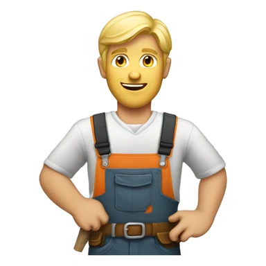 Blonde man carpenter sticker