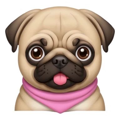 Pug  com um laço rosa na  cabeça sticker