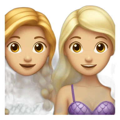 Three mermaids one blond and two brown-haired sticker
