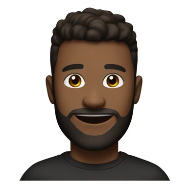 22 years old Young man, with a really dark brown short crew cut, and a faded medium dark brown beard, smiling really happy, and muscular but with a black t shirt on sticker