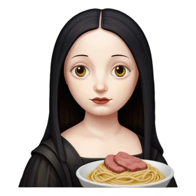 goth monalisa SPAM meat spaghetti slop art modern portrait  sticker