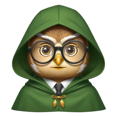 owl professor in green cloak sticker