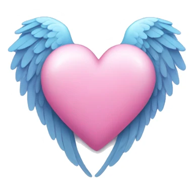heart with angel wings with pink and blue ribbon sticker